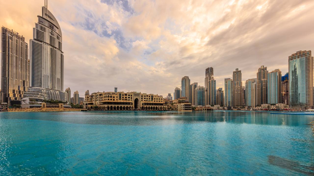Dubai skyline and desert