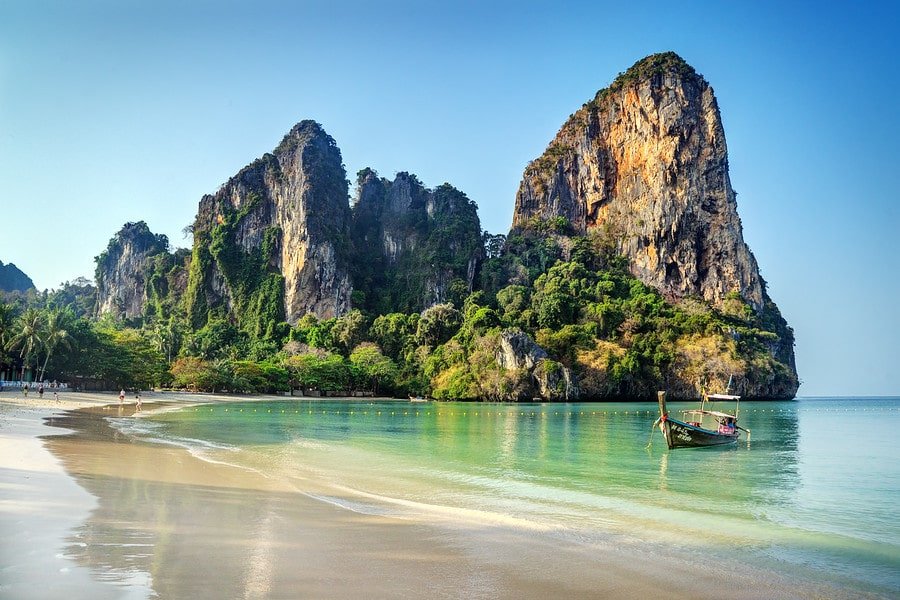 Krabi limestone cliffs Railay Beach